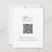 Elegant Eenvoudig Script QR Code Bruiloft RSVP Kaa (Voorkant)