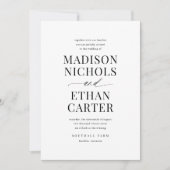 Elegant eenvoudig script QR-code Fotobruiloft Kaart (Voorkant)