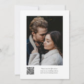 Elegant eenvoudig script QR-code Fotobruiloft Kaart (Achterkant)