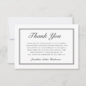 Elegant eenvoudig script sympathie begrafenis bedankkaart (Voorkant)