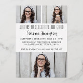 Elegant eenvoudig script trendy 4 foto Afstuderen Folie Uitnodiging (Achterkant)