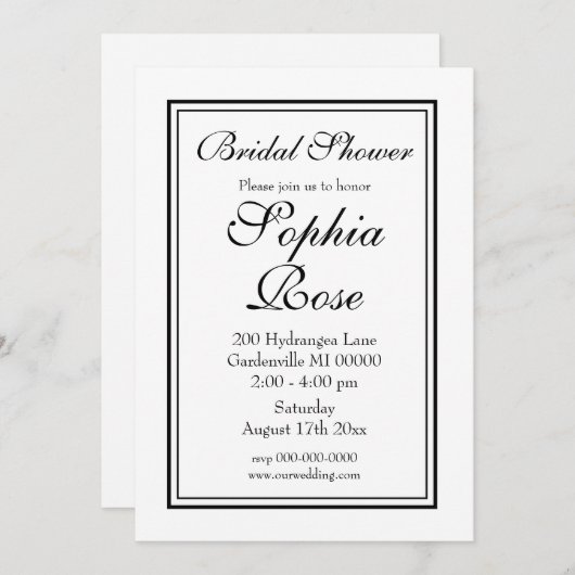 Elegant eenvoudig script vrijgezellenfeest kaart (Voorkant / Achterkant)