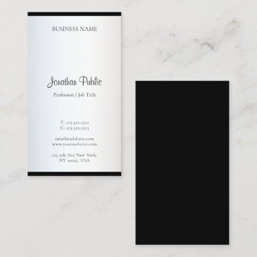 Elegant Eenvoudig Sjabloon Modern Minimalistisch O Visitekaartje (Voorkant / Achterkant)