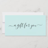 Elegant Eenvoudig Spa Teal Turquoise Cadeaubon (Voorkant)