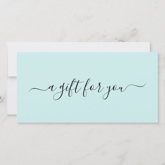 Elegant Eenvoudig Spa Teal Turquoise Cadeaubon (Voorkant)