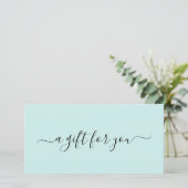 Elegant Eenvoudig Spa Teal Turquoise Cadeaubon (Staand voorkant)