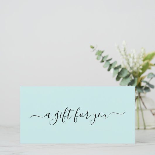 Elegant Eenvoudig Spa Teal Turquoise Cadeaubon (Staand voorkant)