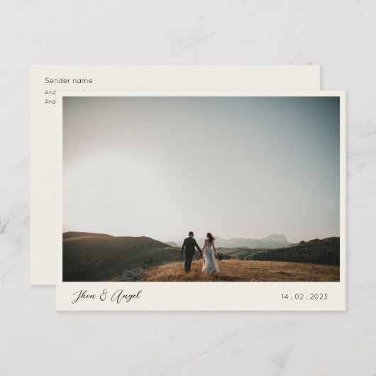 Elegant eenvoudig sparen het Briefkaart van de dat (Voorkant / Achterkant)