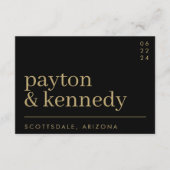 Elegant Eenvoudig Stijlvol Huwelijk Website RSVP C Informatiekaartje (Voorkant)