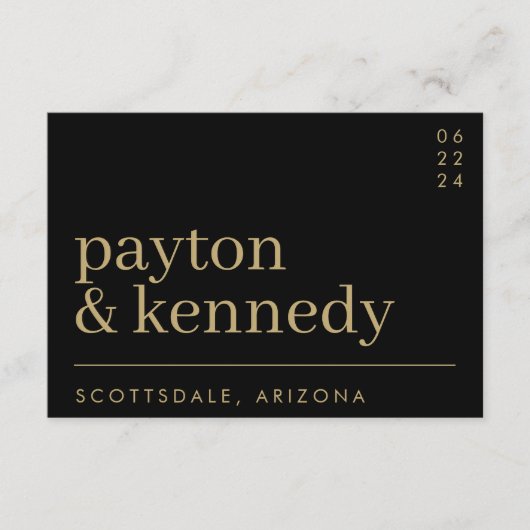 Elegant Eenvoudig Stijlvol Huwelijk Website RSVP C Informatiekaartje (Voorkant)