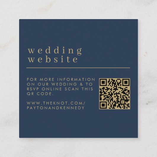 Elegant Eenvoudig Stijlvol Huwelijk Website RSVP C Informatiekaartje (Achterkant)