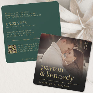 Elegant Eenvoudig Stijlvol Smaragd Groen Gouden Vi Kaart