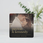 Elegant Eenvoudig Stijlvol Zwart en Goud Chique Vi Kaart (Staand voorkant)