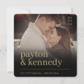 Elegant Eenvoudig Stijlvol Zwart en Goud Chique Vi Kaart (Voorkant)