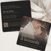 Elegant Eenvoudig Stijlvol Zwart en Goud Chique Vi Kaart