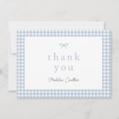 Elegant Eenvoudig Stoffig Blauw Jongens Baby showe Bedankkaart (Voorkant)