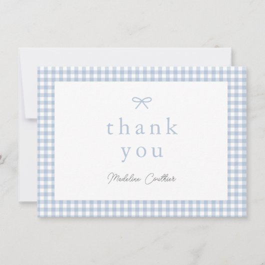 Elegant Eenvoudig Stoffig Blauw Jongens Baby showe Bedankkaart (Voorkant)