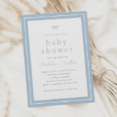 Elegant Eenvoudig Stoffig Blauw Jongens Baby showe Kaart