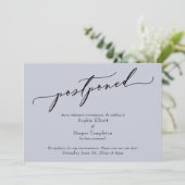 Elegant Eenvoudig Stoffig Blauw Uitgestelde Bruilo Kaart (Staand voorkant)