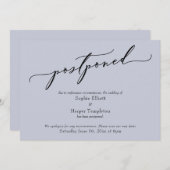 Elegant Eenvoudig Stoffig Blauw Uitgestelde Bruilo Kaart (Voorkant / Achterkant)