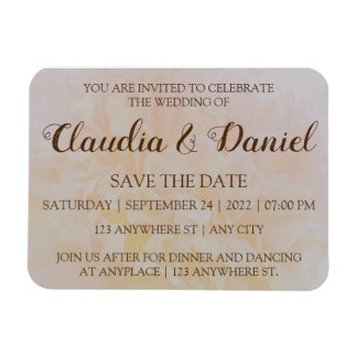 Elegant eenvoudig stoffige pony floral bruiloft magneet