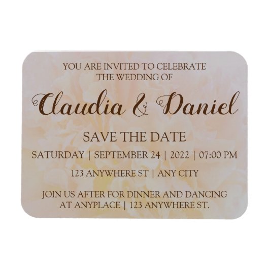 Elegant eenvoudig stoffige pony floral bruiloft magneet (Horizontaal)