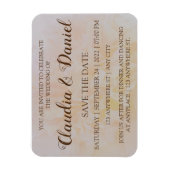 Elegant eenvoudig stoffige pony floral bruiloft magneet (Verticaal)