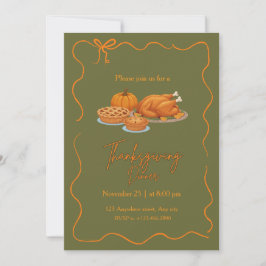 Elegant Eenvoudig Thanksgiving-diner Kaart