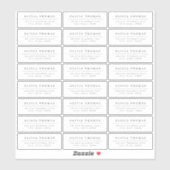 Elegant eenvoudig transparant retouradreslabel sticker (Vel)