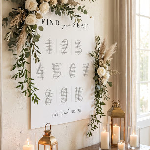 Elegant Eenvoudig Trouwfeest 10 Tafel Zitplaats Bo Poster