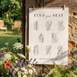 Elegant Eenvoudig Trouwfeest 8 Tafel Zitplaats Bor Poster
