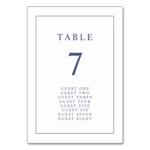 Elegant Eenvoudig Trouwtafel Nummer Kaart
