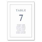 Elegant Eenvoudig Trouwtafel Nummer Kaart (Achterkant)