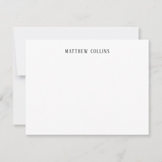 Elegant Eenvoudig Verfijnd Klassiek Zwart Grijs Notitiekaartje (Voorkant)