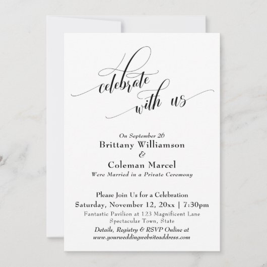 Elegant Eenvoudig Vieren met Ons Zwart en Wit Kaart (Voorkant)