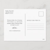 Elegant eenvoudig vrolijk kerstfotoscript feestdagenkaart (Achterkant)