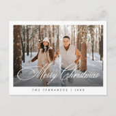 Elegant eenvoudig vrolijk kerstfotoscript feestdagenkaart (Voorkant)