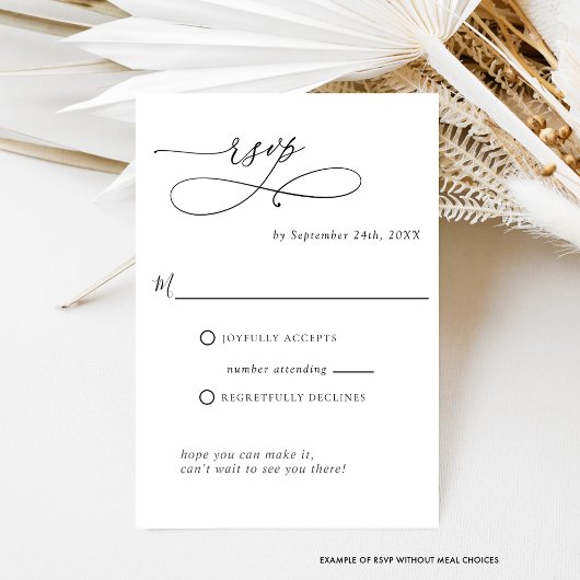 Elegant eenvoudig, W / zonder maaltijdopties Wedde RSVP Kaartje