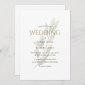 Elegant Eenvoudig Waterverf Groene Blad Modern Kaart (Voorkant / Achterkant)