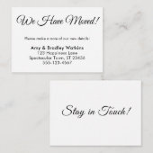 Elegant, eenvoudig We hebben adreswijziging gemaak Informatiekaartje (Voorkant / Achterkant)