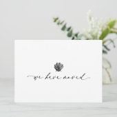 Elegant eenvoudig We hebben verplaatst handgeschre Bedankkaart (Staand voorkant)