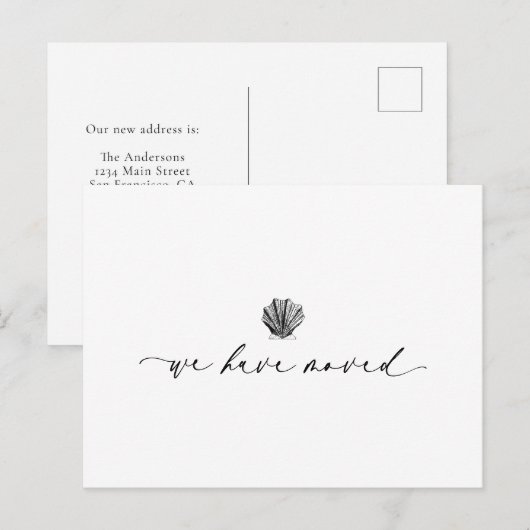 Elegant eenvoudig We hebben verplaatst handgeschre Briefkaart (Voorkant / Achterkant)