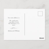 Elegant eenvoudig We hebben verplaatst handgeschre Briefkaart (Achterkant)