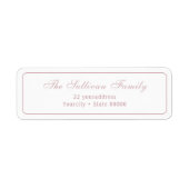 Elegant eenvoudig wit blozend retouradreslabel etiket (Voorkant)