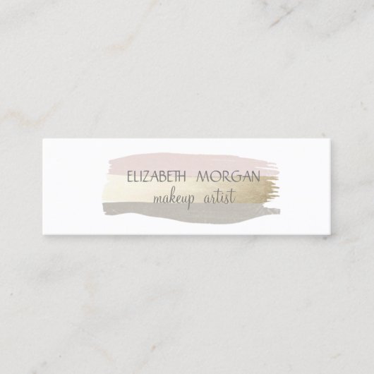 Elegant Eenvoudig wit, de Slag van de Borstel van  Mini Visitekaartje (Voorkant)