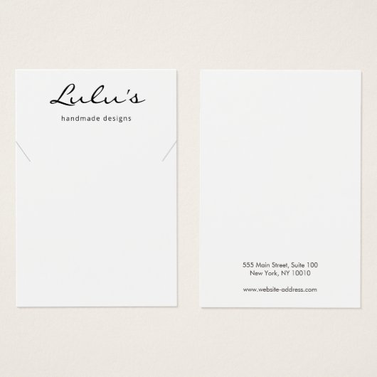 Elegant eenvoudig wit Ketting beeldscherm Visitekaartje (Voorkant /achterkant)