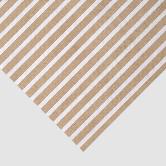 Elegant eenvoudig wit op Faux Rustic Brown Kraft Tissuepapier (Detail)