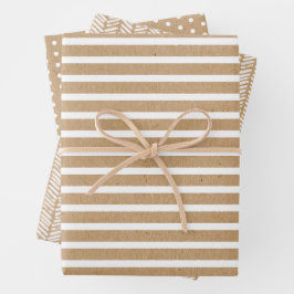Elegant Eenvoudig Wit Op Nep Roestbruine Kraft Inpakpapier Vel
