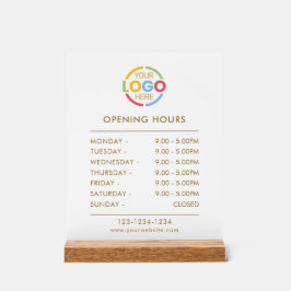 Elegant eenvoudig wit | Openingstijden Business Lo Acryl Bord
