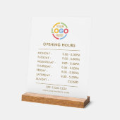Elegant eenvoudig wit | Openingstijden Business Lo Acryl Bord (Hoek)